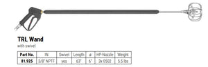 Mosmatic High Pressure TRL Wand with Swivel - 63in - 81.925