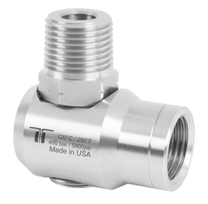 Mosmatic Rotary Union WDEI 90º Stainless Steel 1/4"NPTF - 1/4"NPTM - 43.481