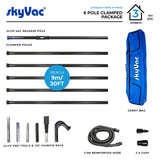 SkyVac®️ Hybrid Clamped Pole Set with Hose, Neck & End Tools (You Choose)