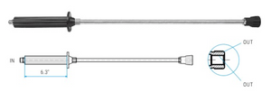 Mosmatic wand with filter siev LASe hard plastic handle 30in IN 1/4" NPTM out 1/4"NPTF 28.305